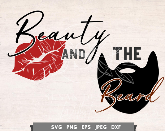 Beauty and The Beard, Couples Shirt SVG