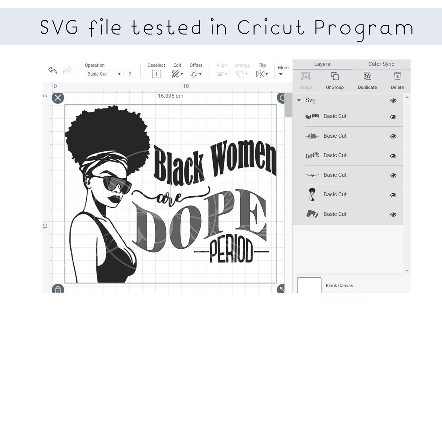 Dope Black woman with sunglass SVG Black and White