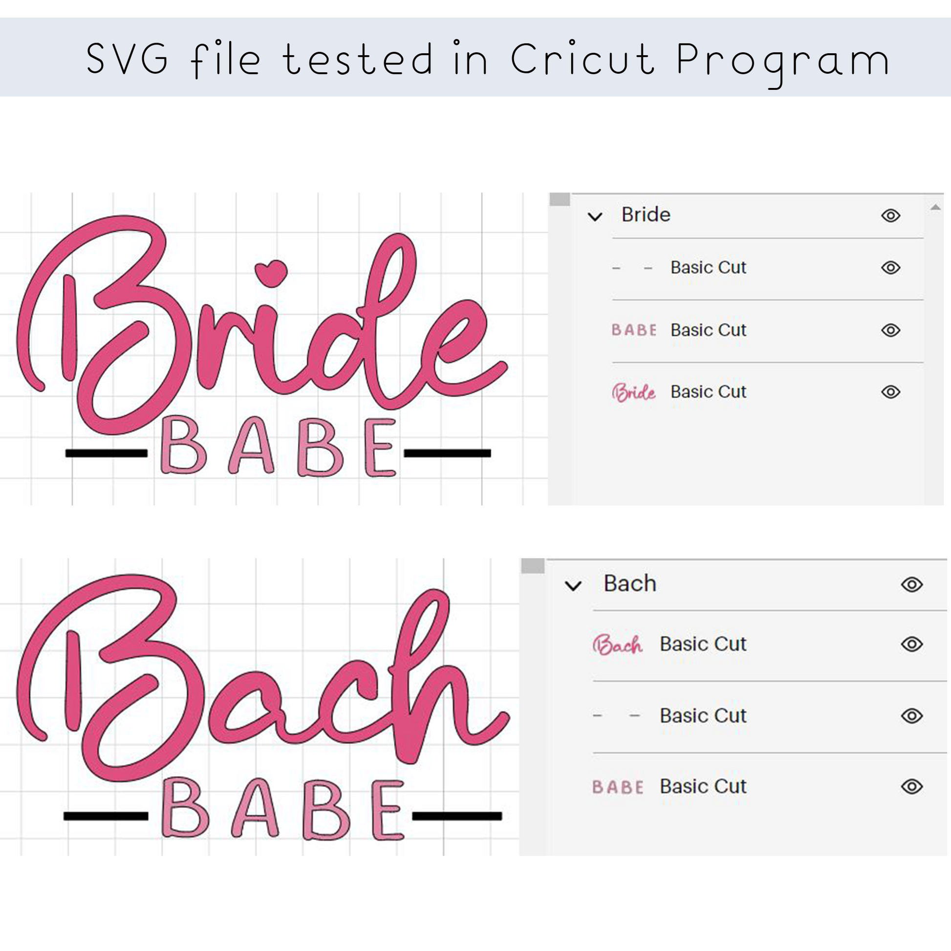 Bridal Party Shower SVG, Bride Babe Bach Babe SVG, for Bride and her tribe/ Bridesmaid