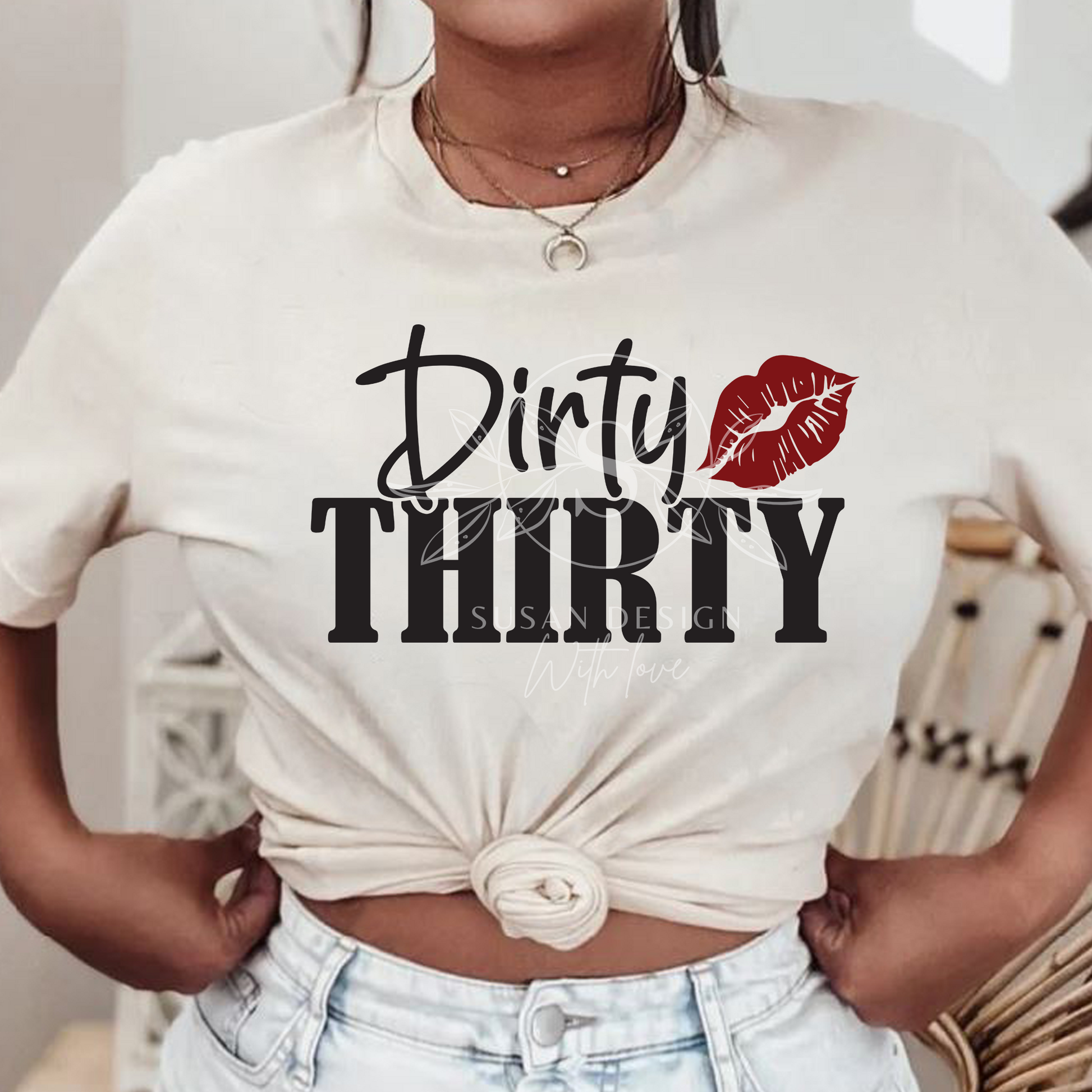 Dirty Thirty lip, 30 Birthday Girl SVG