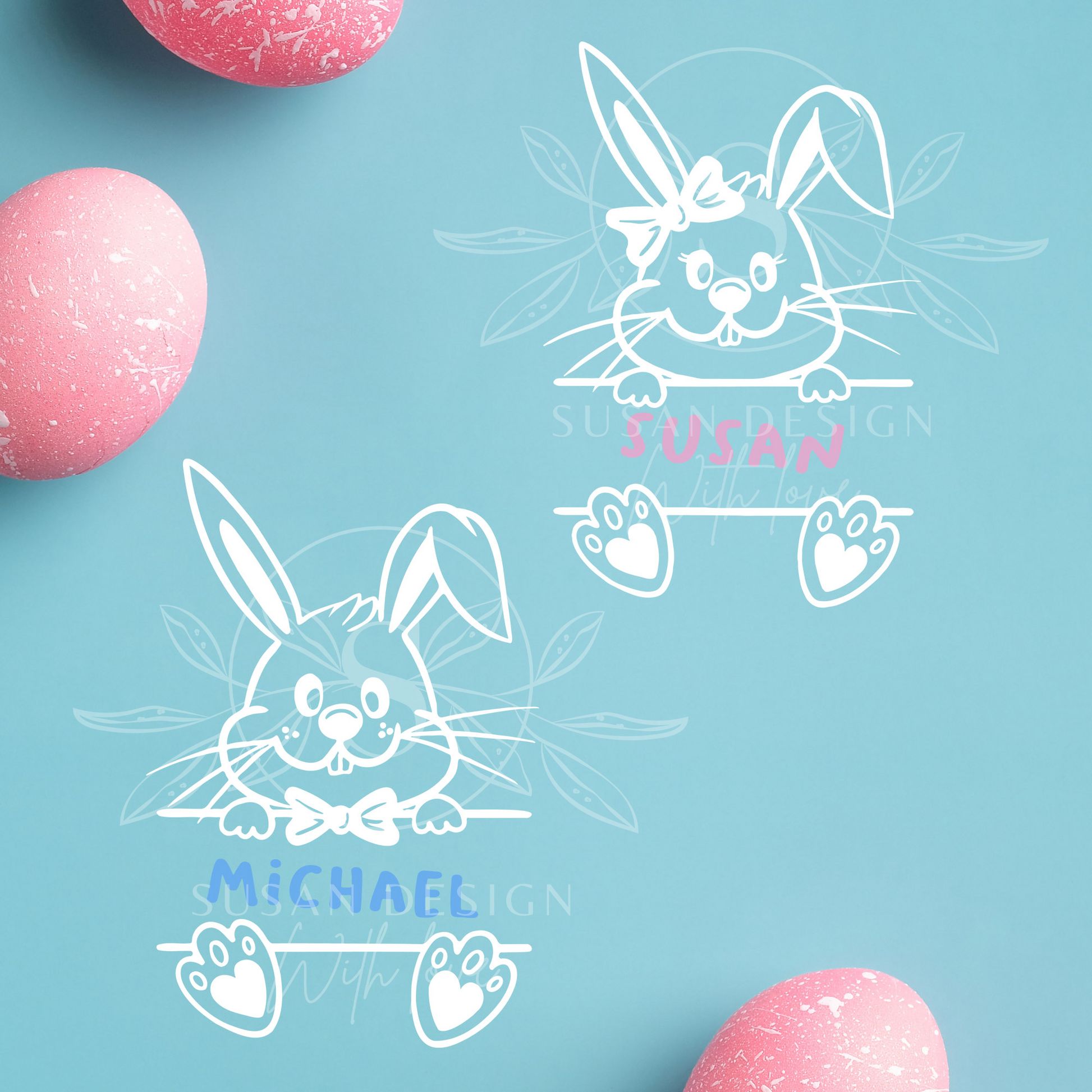 Easter Bunny Boy Girl, Kids Easter SVG