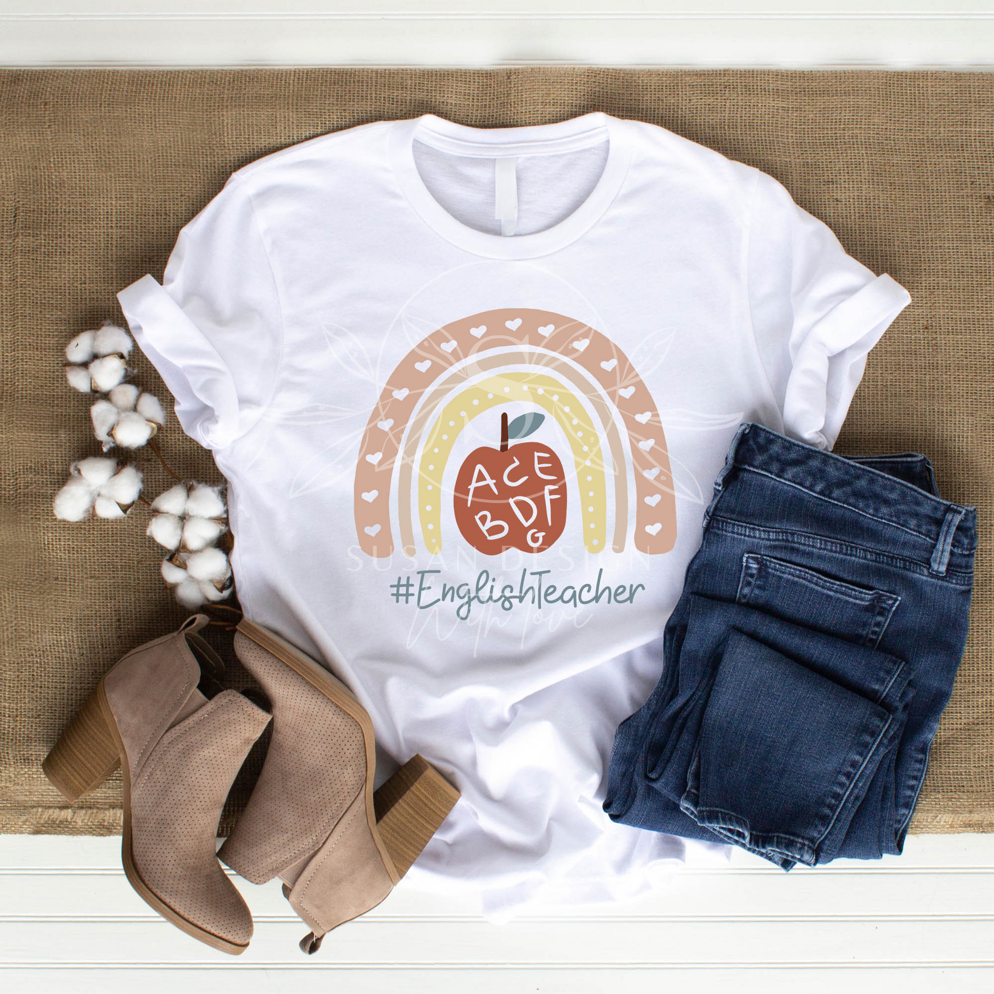 English Teacher Boho Rainbow SVG