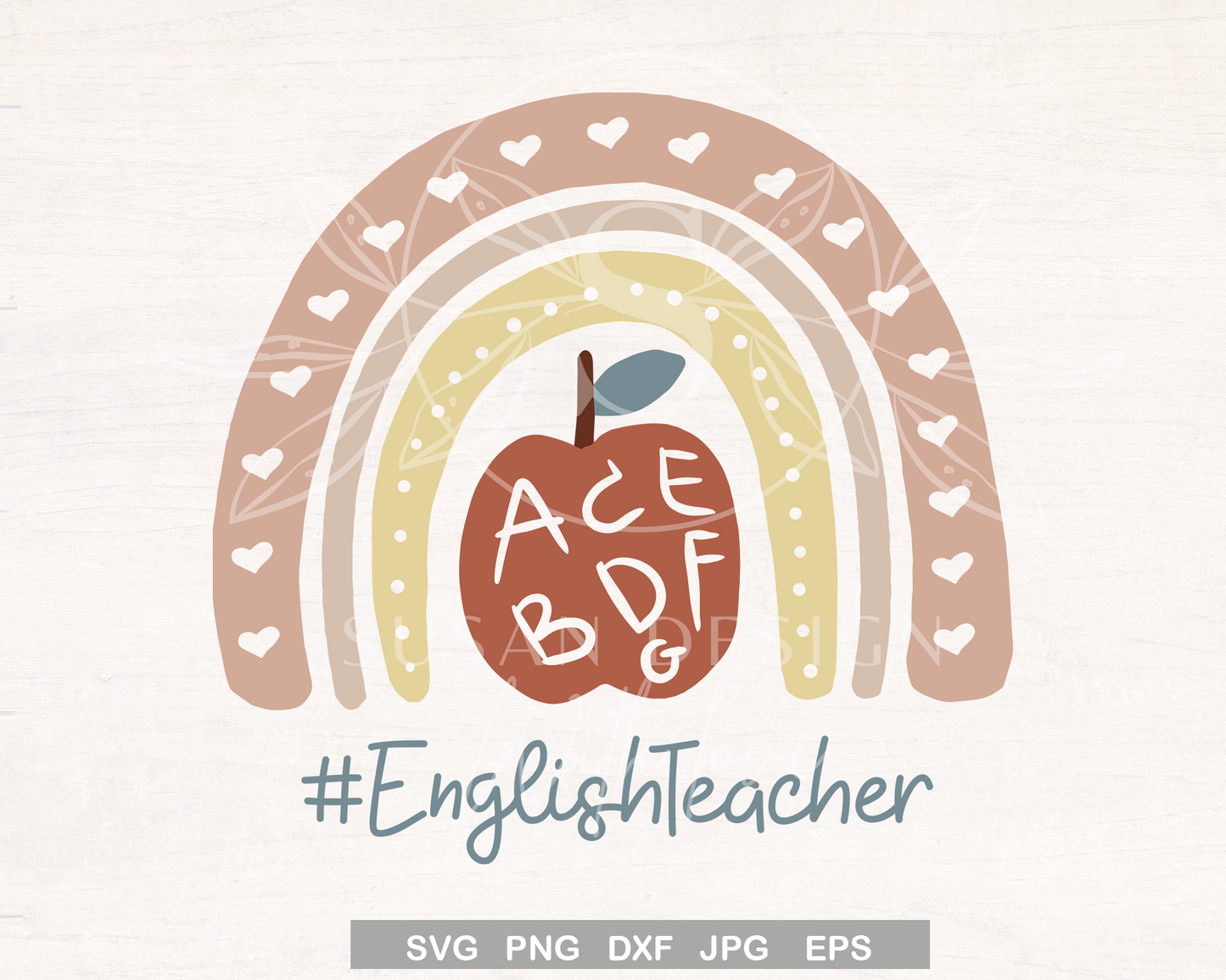 English Teacher Boho Rainbow SVG