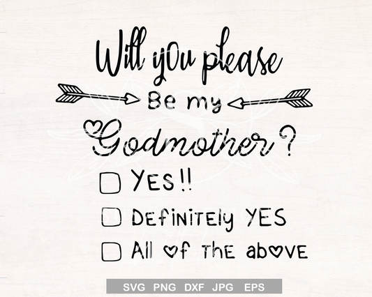 Godmother Proposal Christening SVG