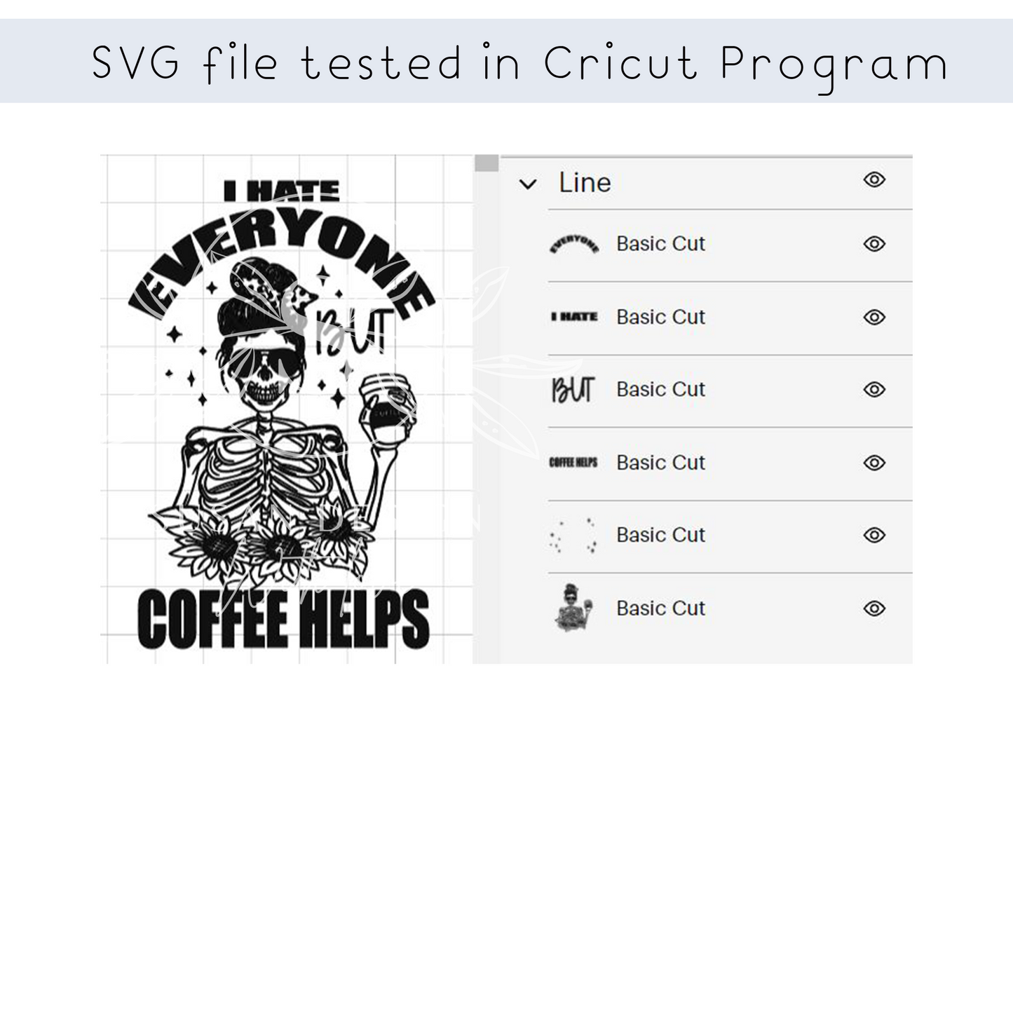 I hate everyone but coffee helps SVG cricut