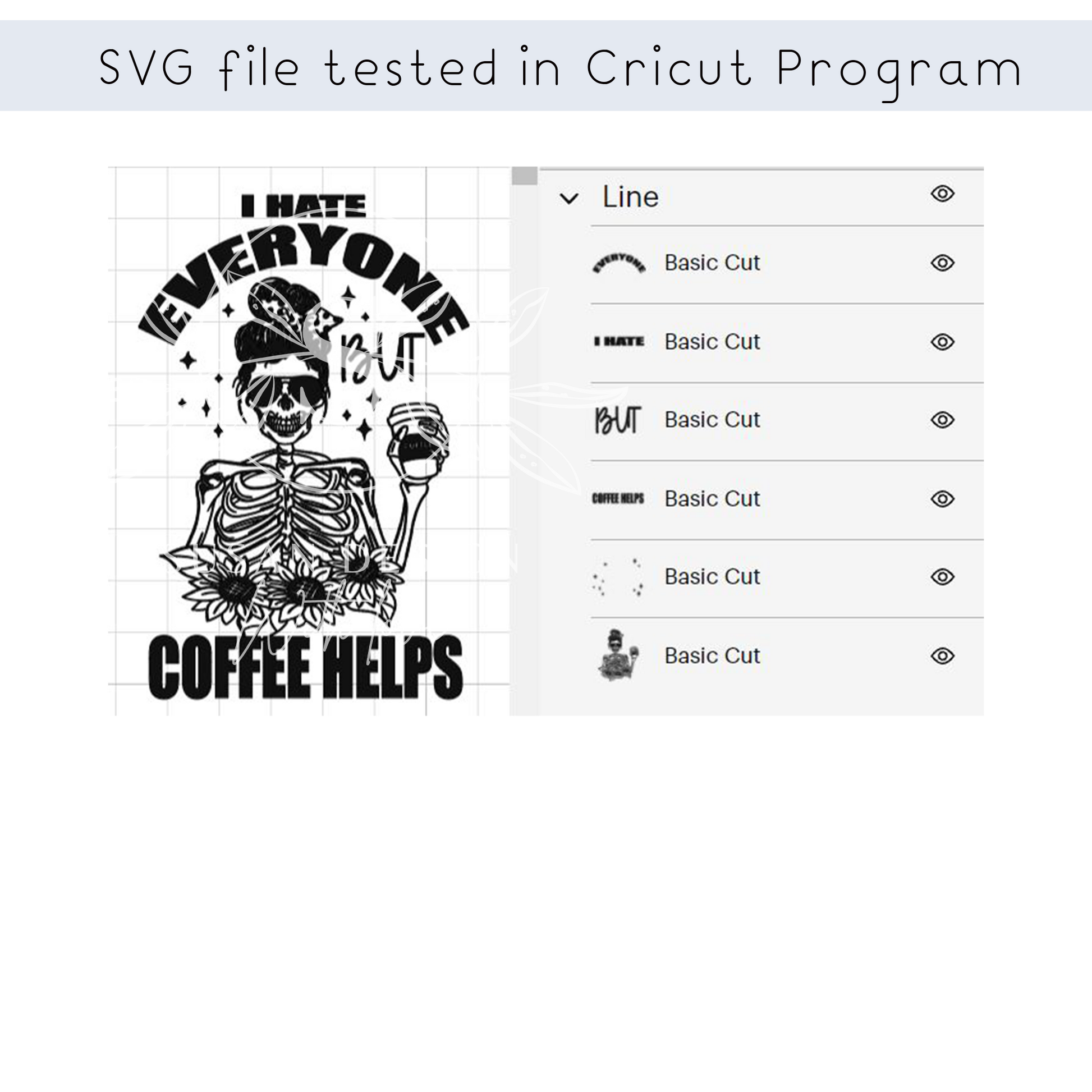 I hate everyone but coffee helps SVG cricut