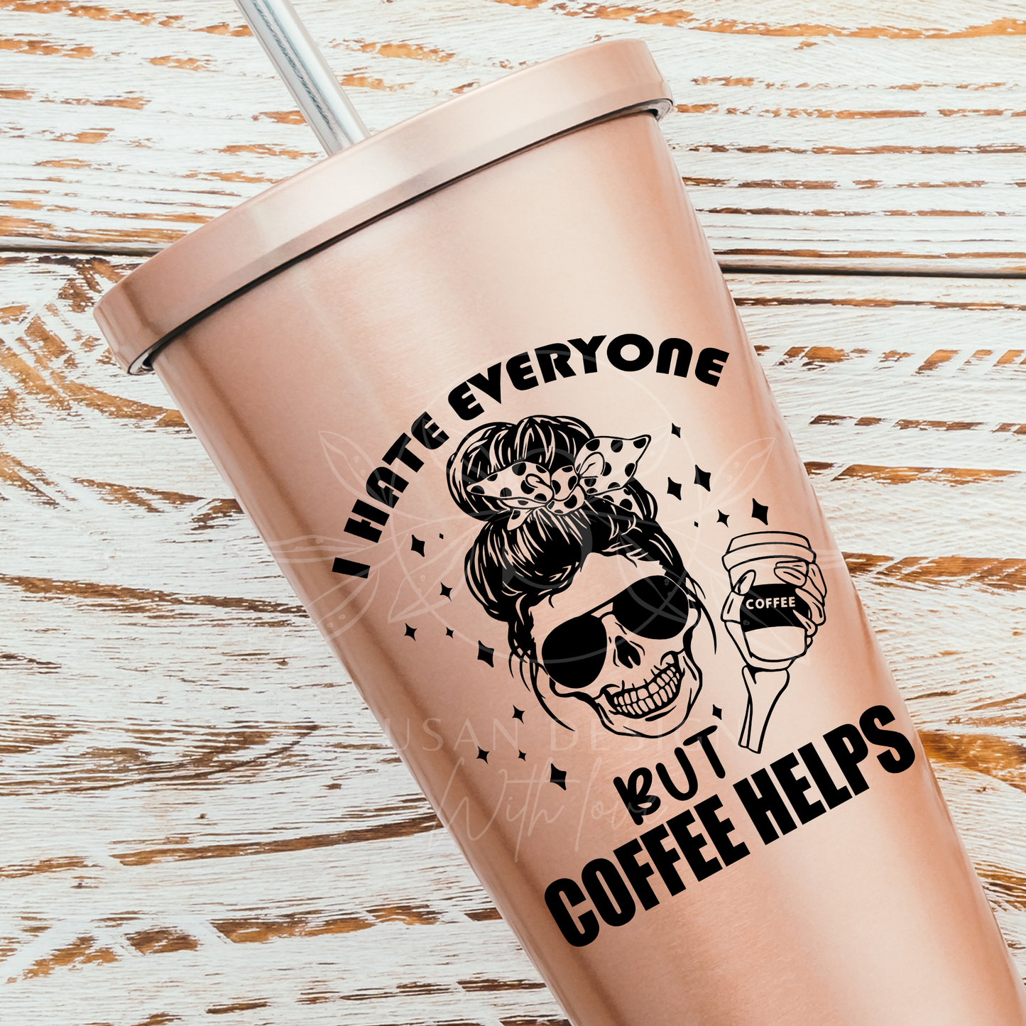 I hate everyone but coffee helps, Skeleton SVG