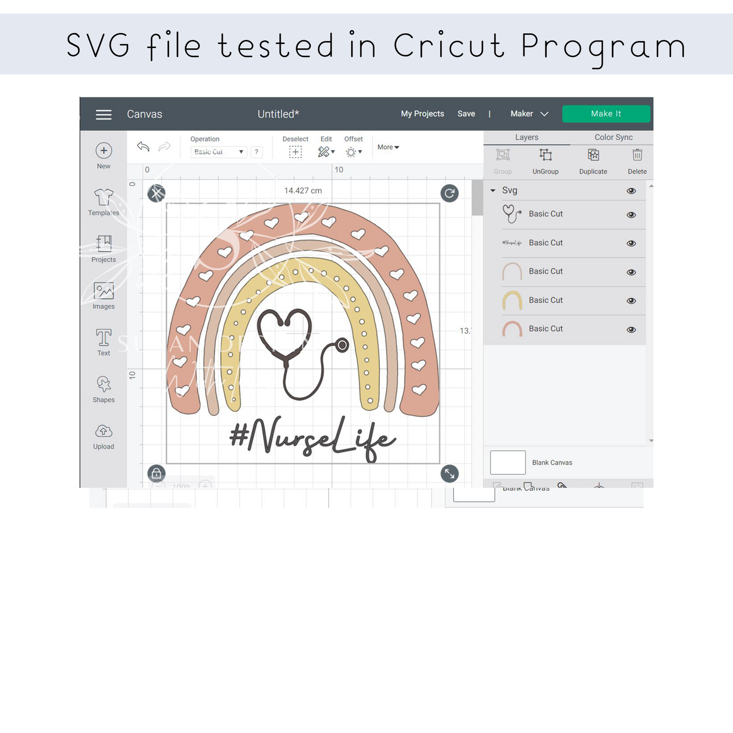 nurse life stethoscope rainbow svg file for Cricut