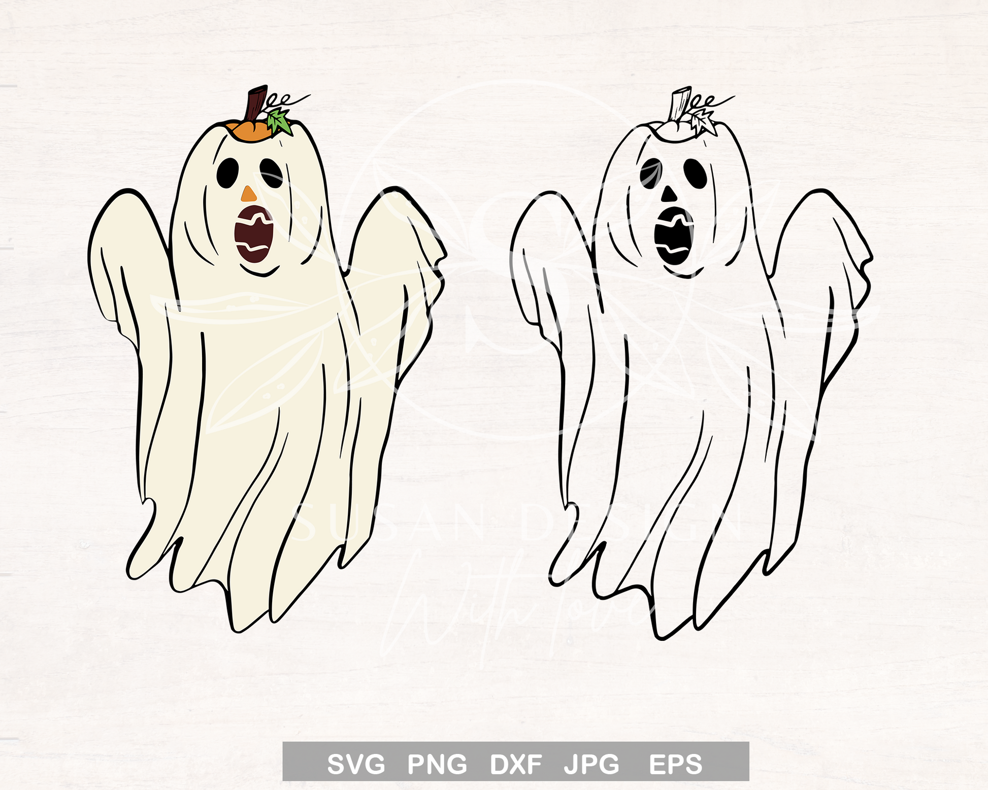 Ghost Pumpkin SVG, Funny Halloween Design