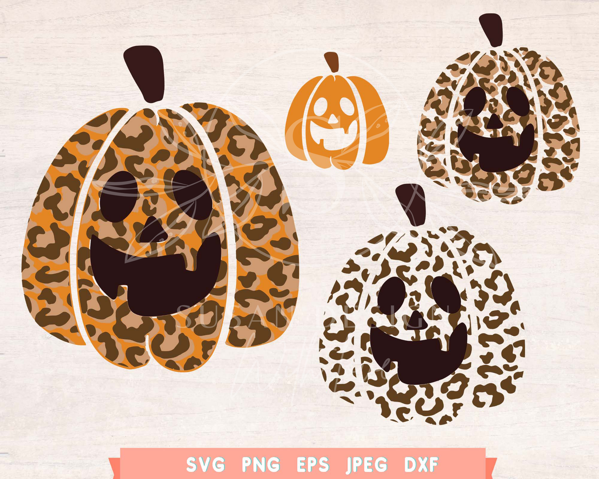 Pumpkin Leopard Smiling SVG, Funny Halloween Design