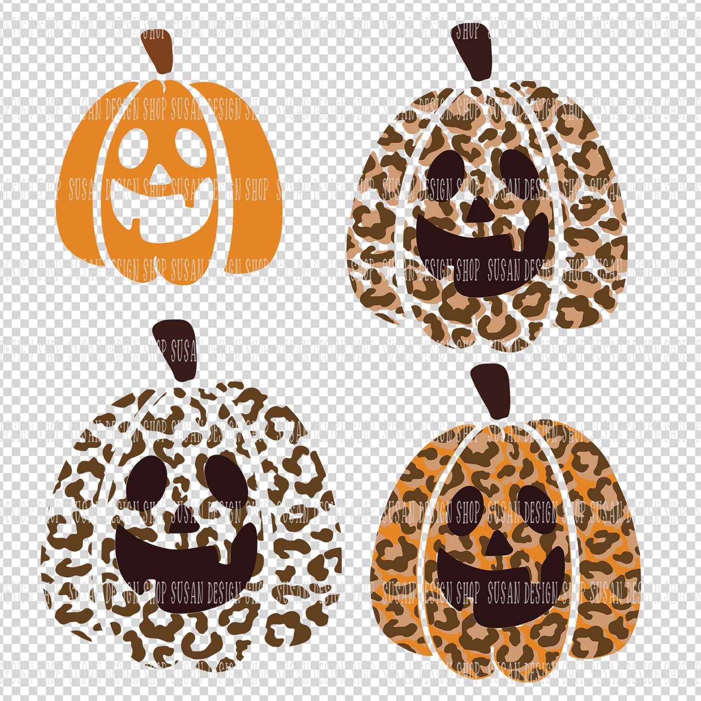 Pumpkin Leopard Smiling SVG, Funny Halloween Design