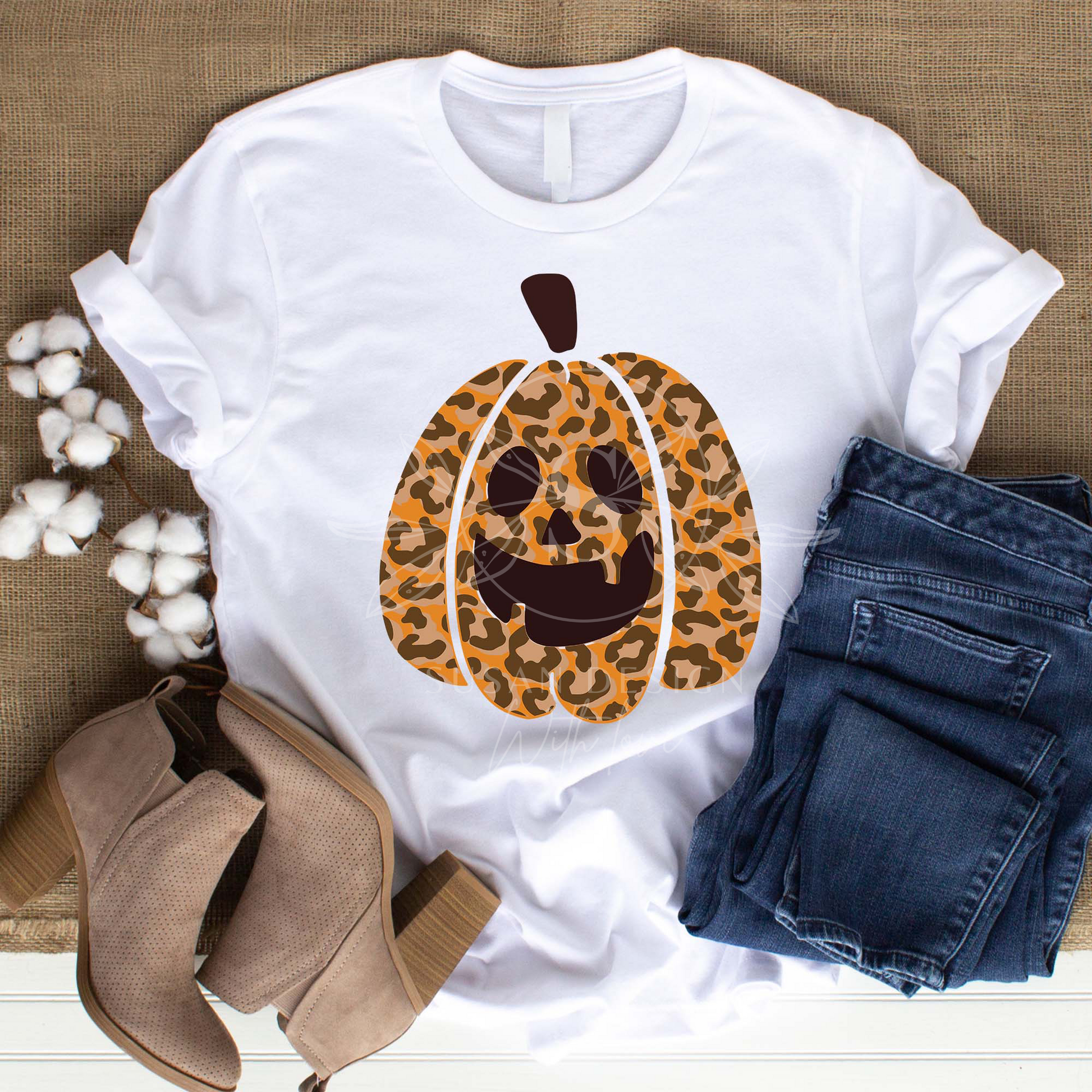 Pumpkin Leopard Smiling SVG, Funny Halloween Design