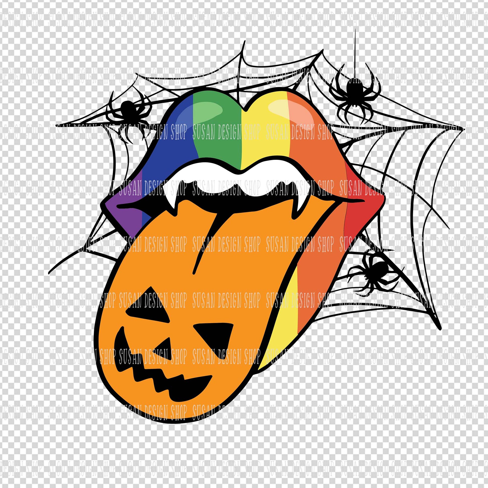 LGBTQ Rainbow lip Pumkin SVG, Halloween Design