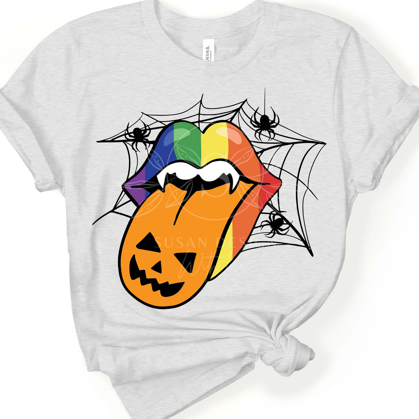 LGBTQ Rainbow lip Pumkin SVG, Halloween Design