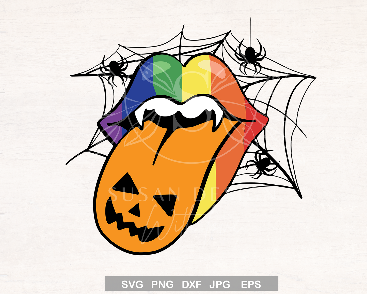 LGBTQ Rainbow lip Pumkin SVG, Halloween Design