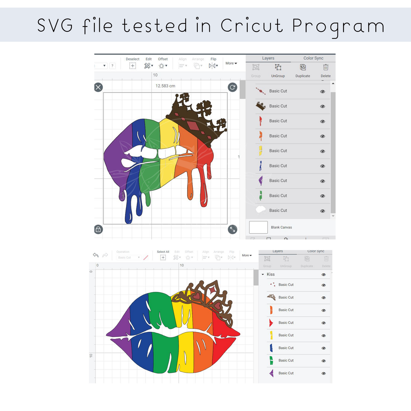 LGBTQ Rainbow lip King and Queen SVG bundle