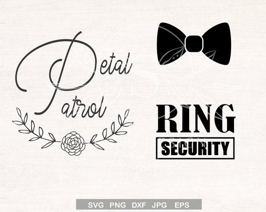 Ring Security Bow tie SVG, petal patrol Svg, Wedding SVG, Ring Bearer svg