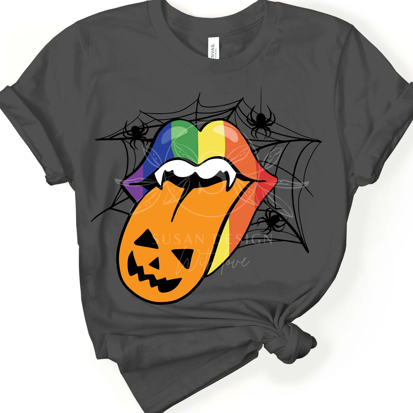 LGBTQ Rainbow lip Pumkin SVG, Halloween Design