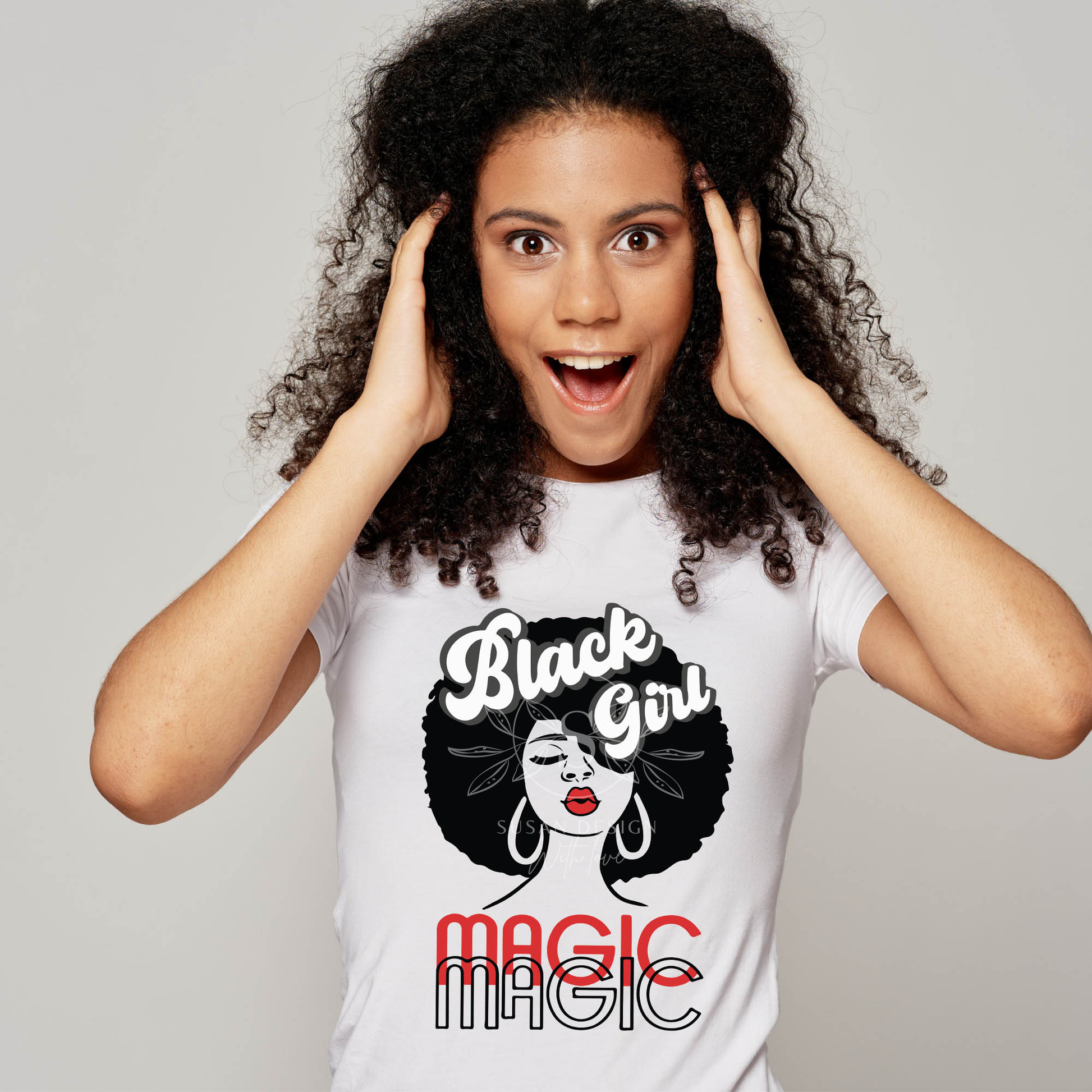 Black Girl Magic Kissing SVG file for Cricut PNG sublimation shirt design