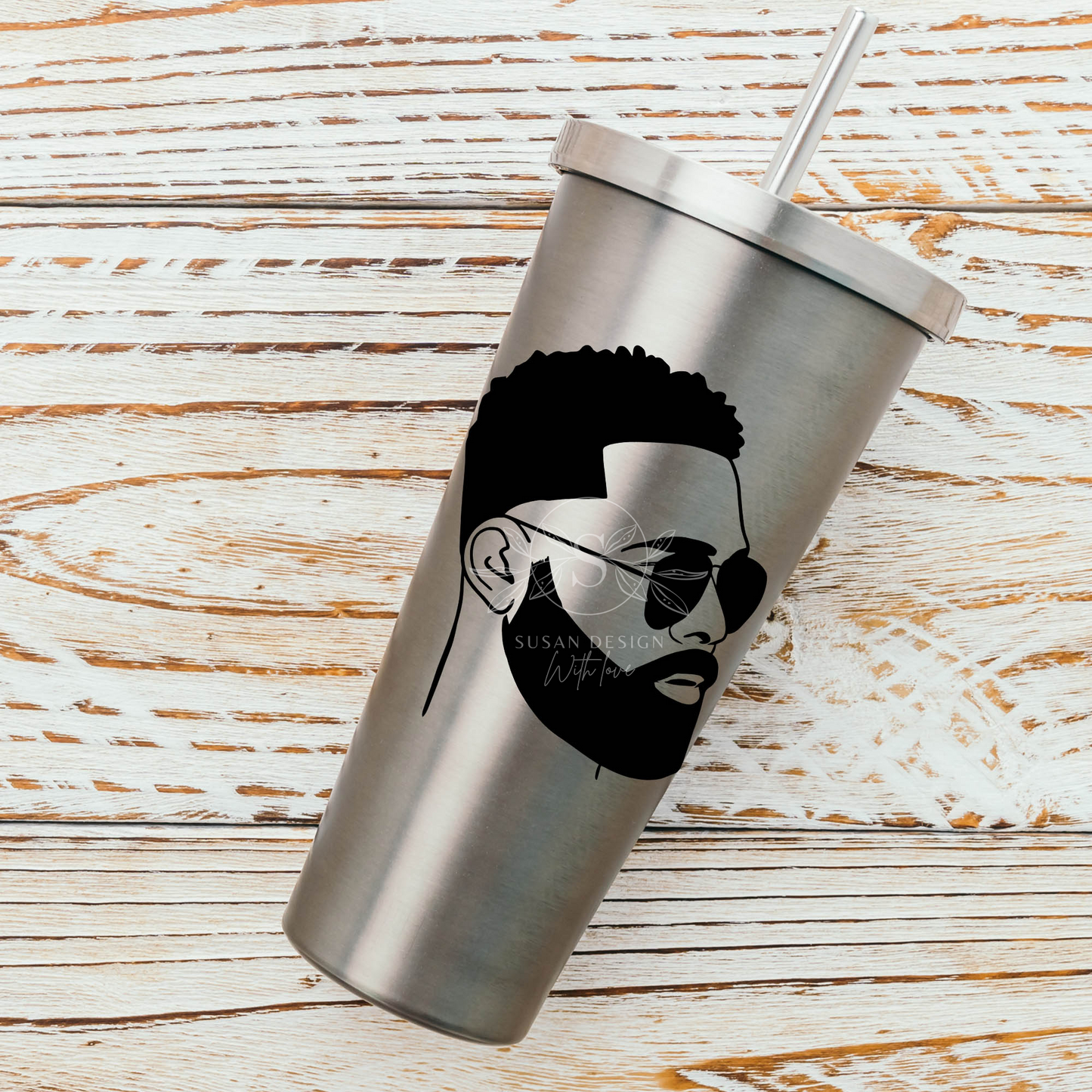 Black Man with Beard Sunglass SVG design