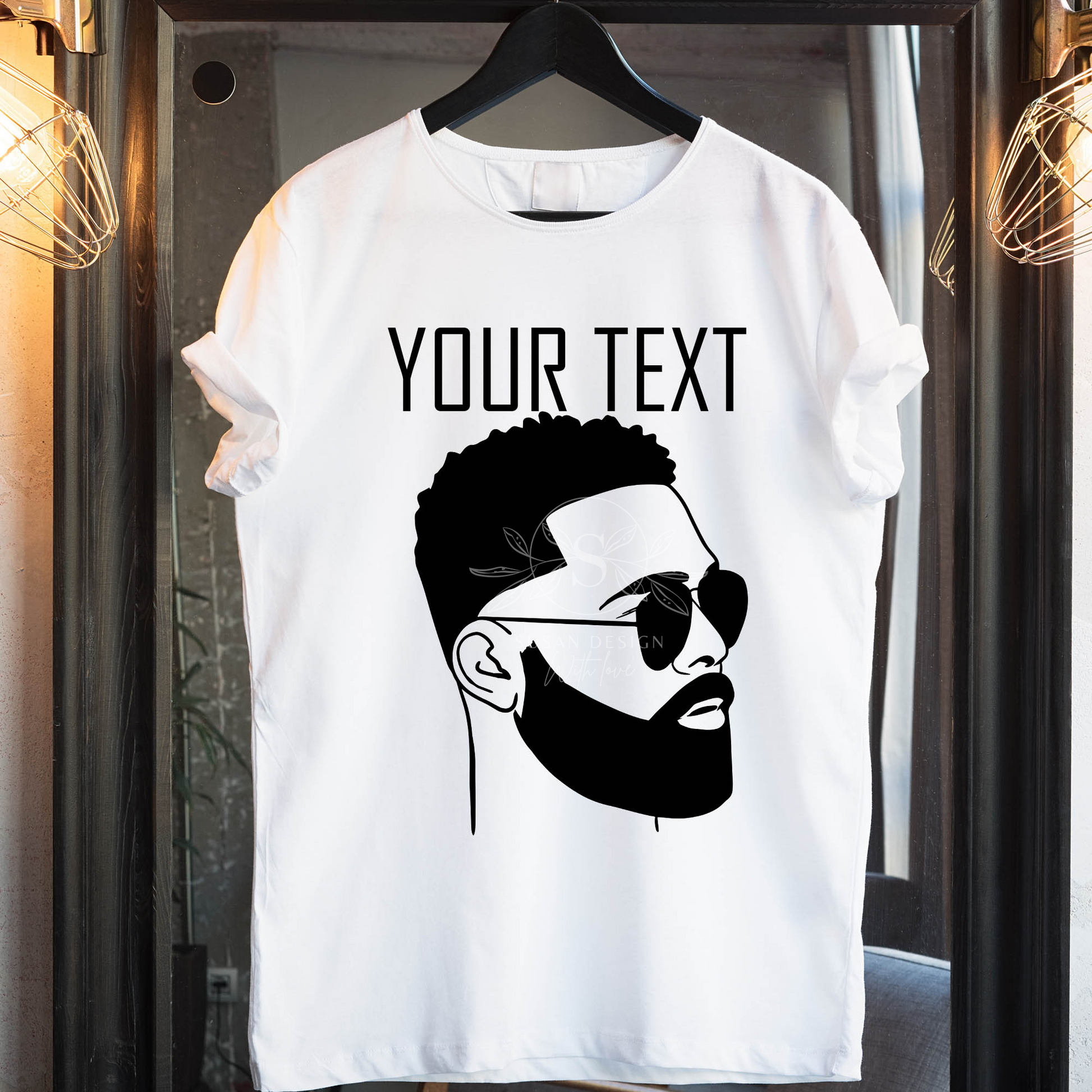 Black Man with Beard Sunglass SVG files for Cricut