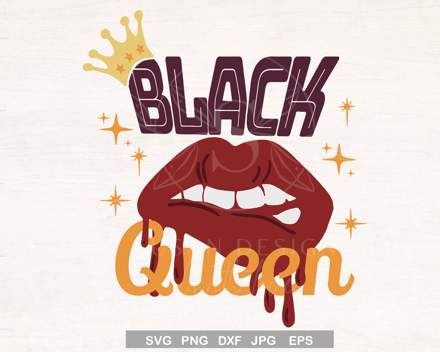 Black Queen Lip Dripping SVG file for Cricut