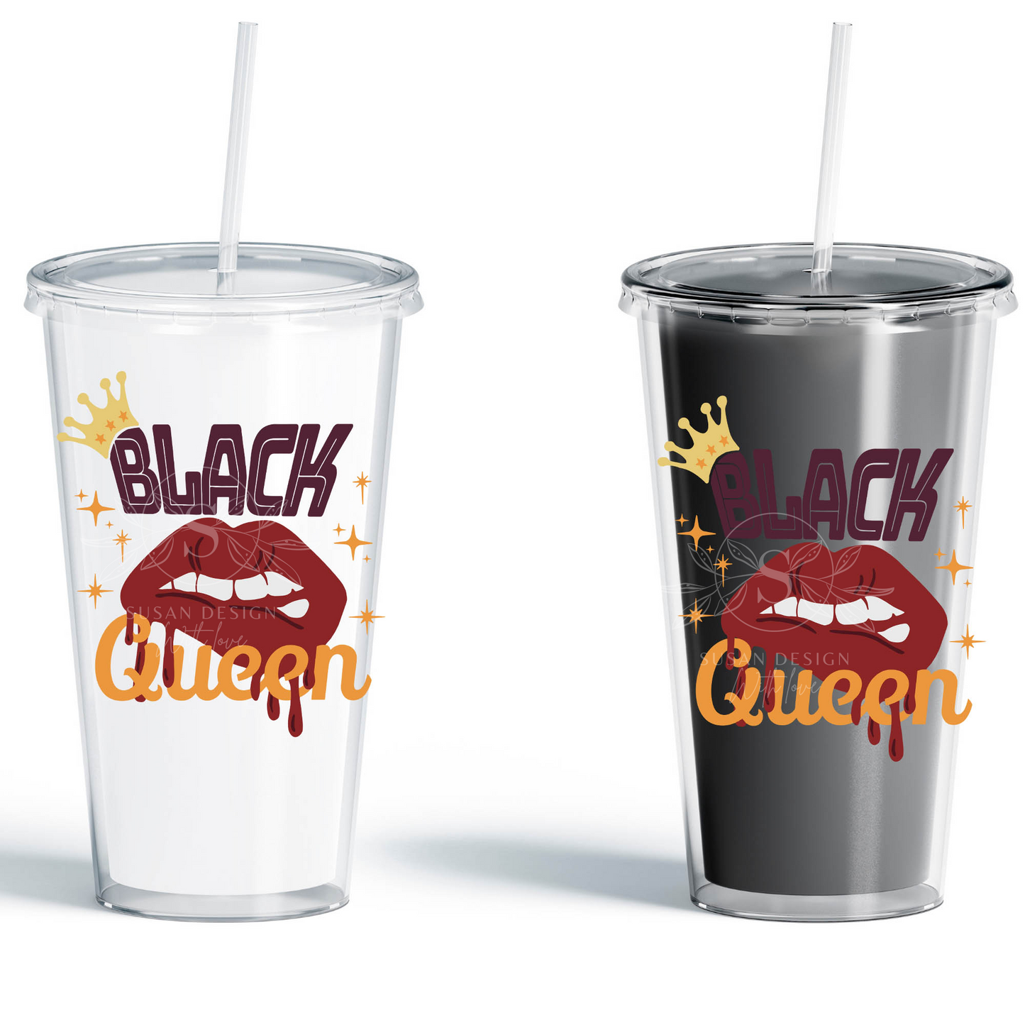 Black Queen Lip Dripping SVG file for Cricut