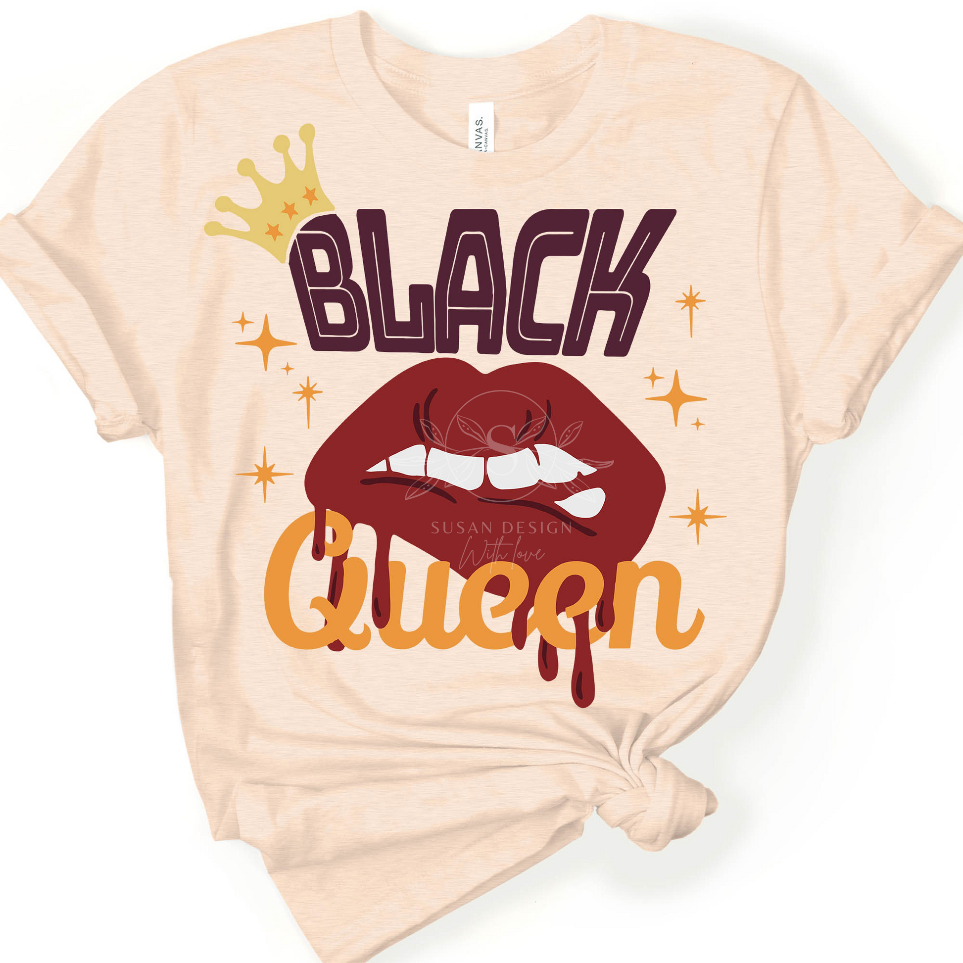 Black Queen Lip Dripping SVG file for Cricut shirt design