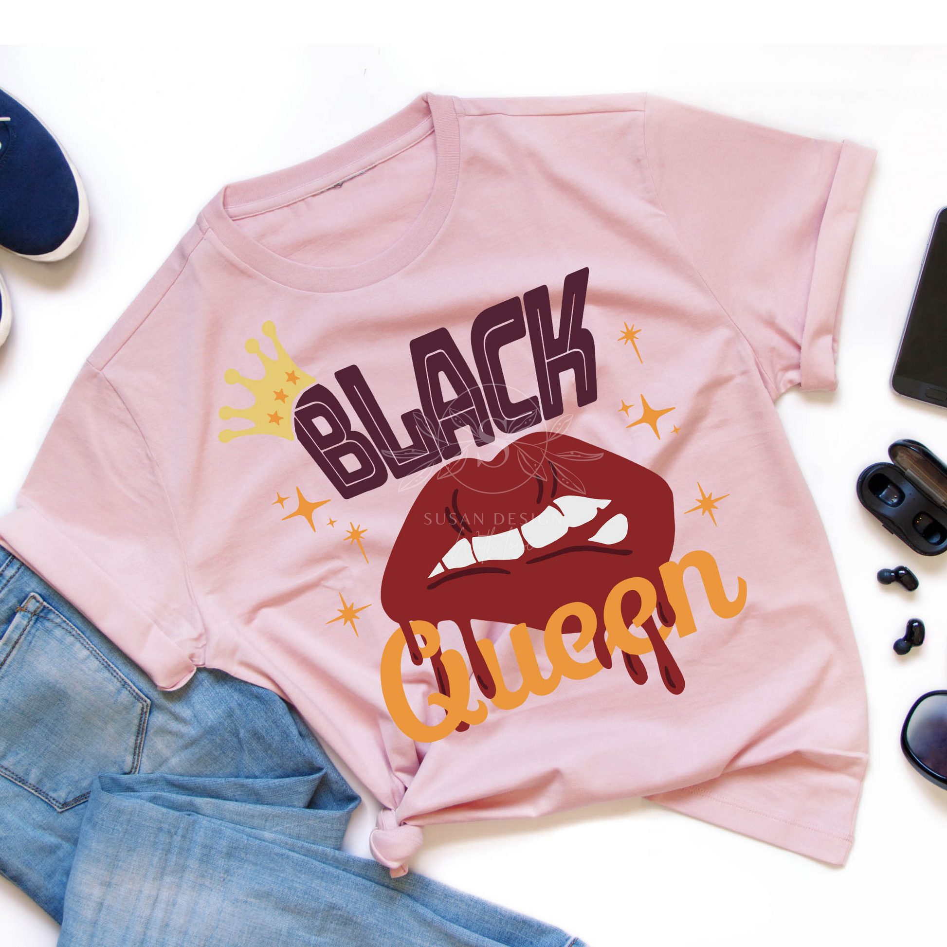 Black Queen Lip Dripping SVG file for Cricut  shirt design