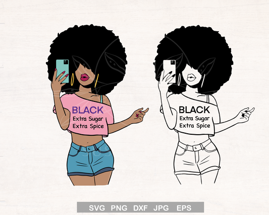 Afro Woman Sugar and Spice SVG