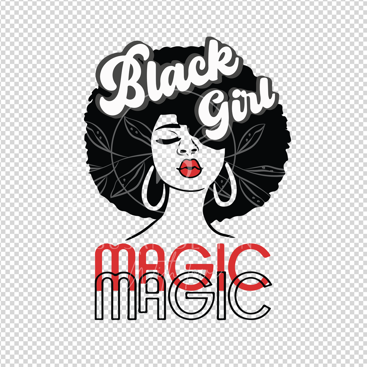 Black Girl Magic Kissing SVG file for Cricut PNG sublimation shirt design