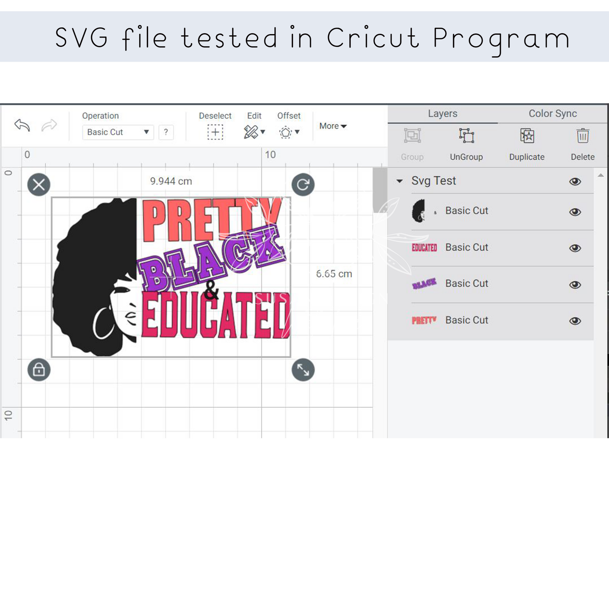 Pretty Black Educated SVG file for Cricut