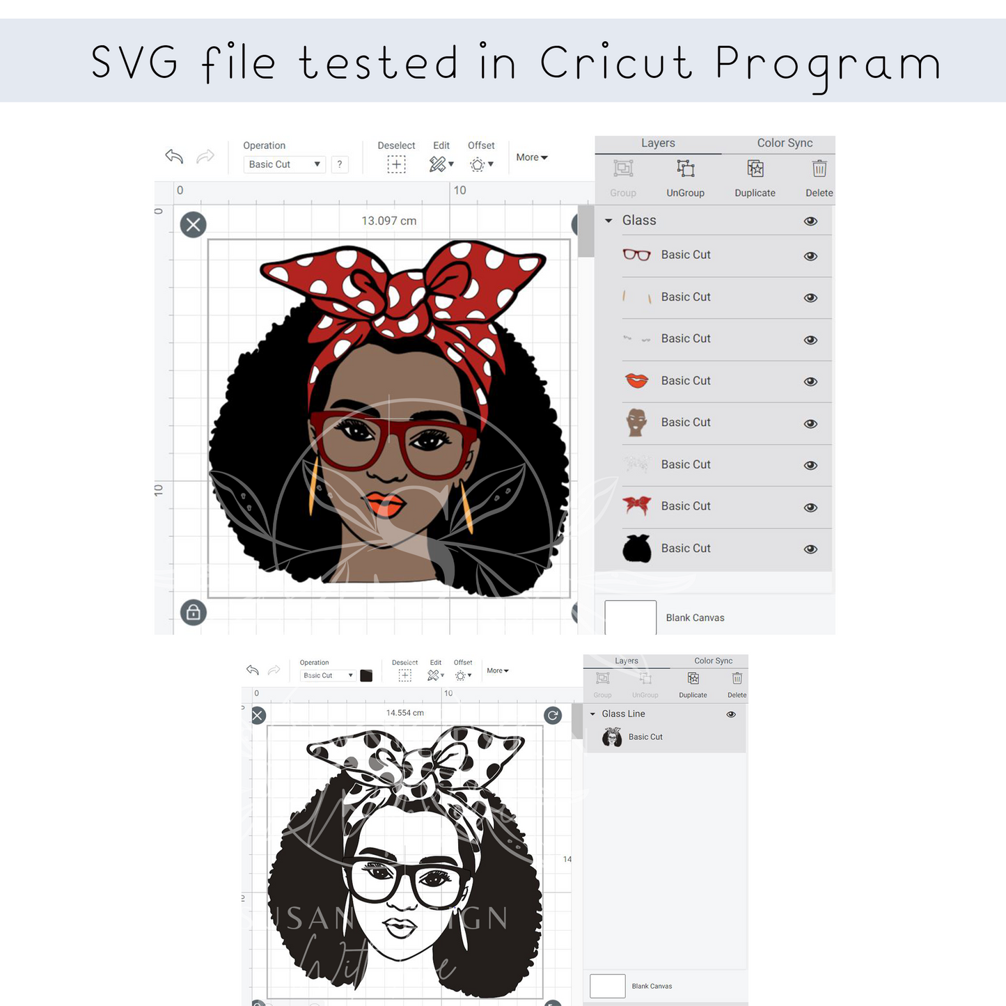 African American Girl with Headwrap SVG Bundle file for Cricut PNG clipart