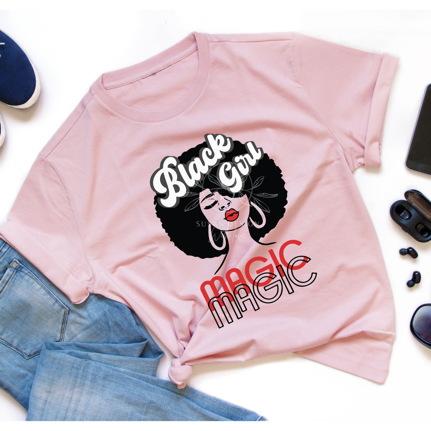 Black Girl Magic Kissing SVG file for Cricut PNG sublimation shirt design