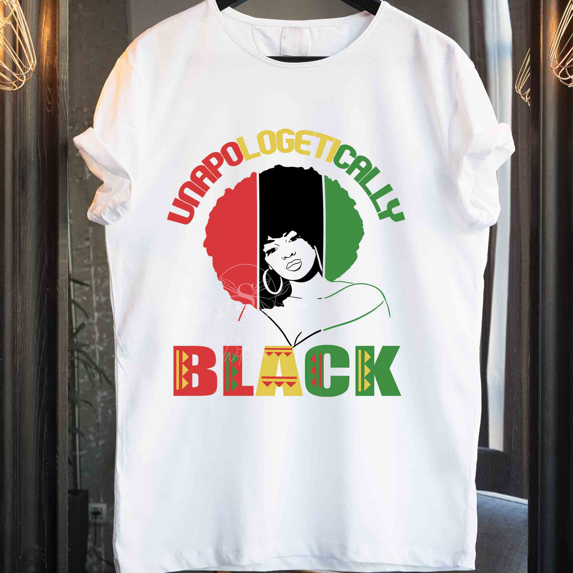 Unapologetically Black, Afro Woman Puff Hair SVG shirt design