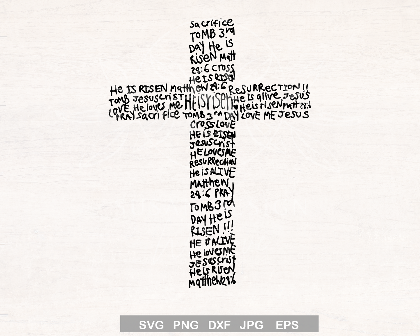 He is Risen, Cross, Christian Easter SVG