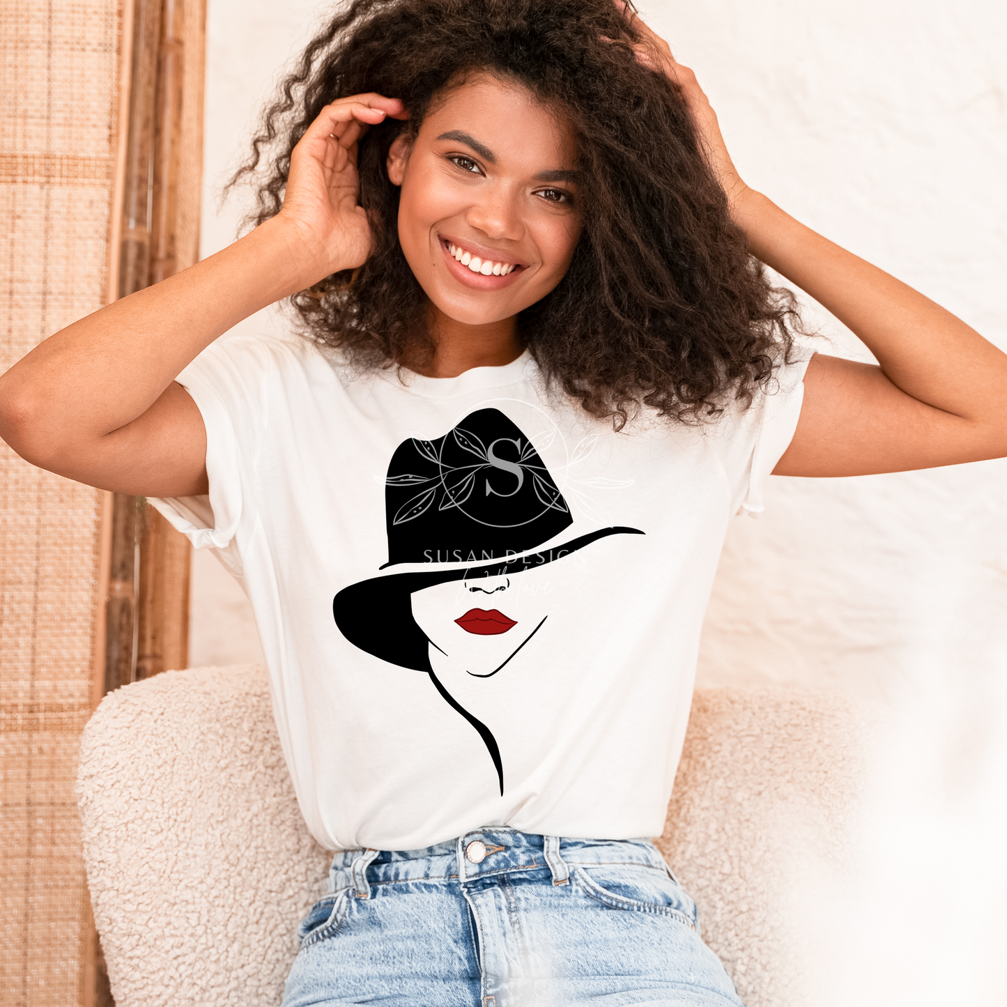 Black Woman Classic Look with Hat Red Lip SVG Bundle