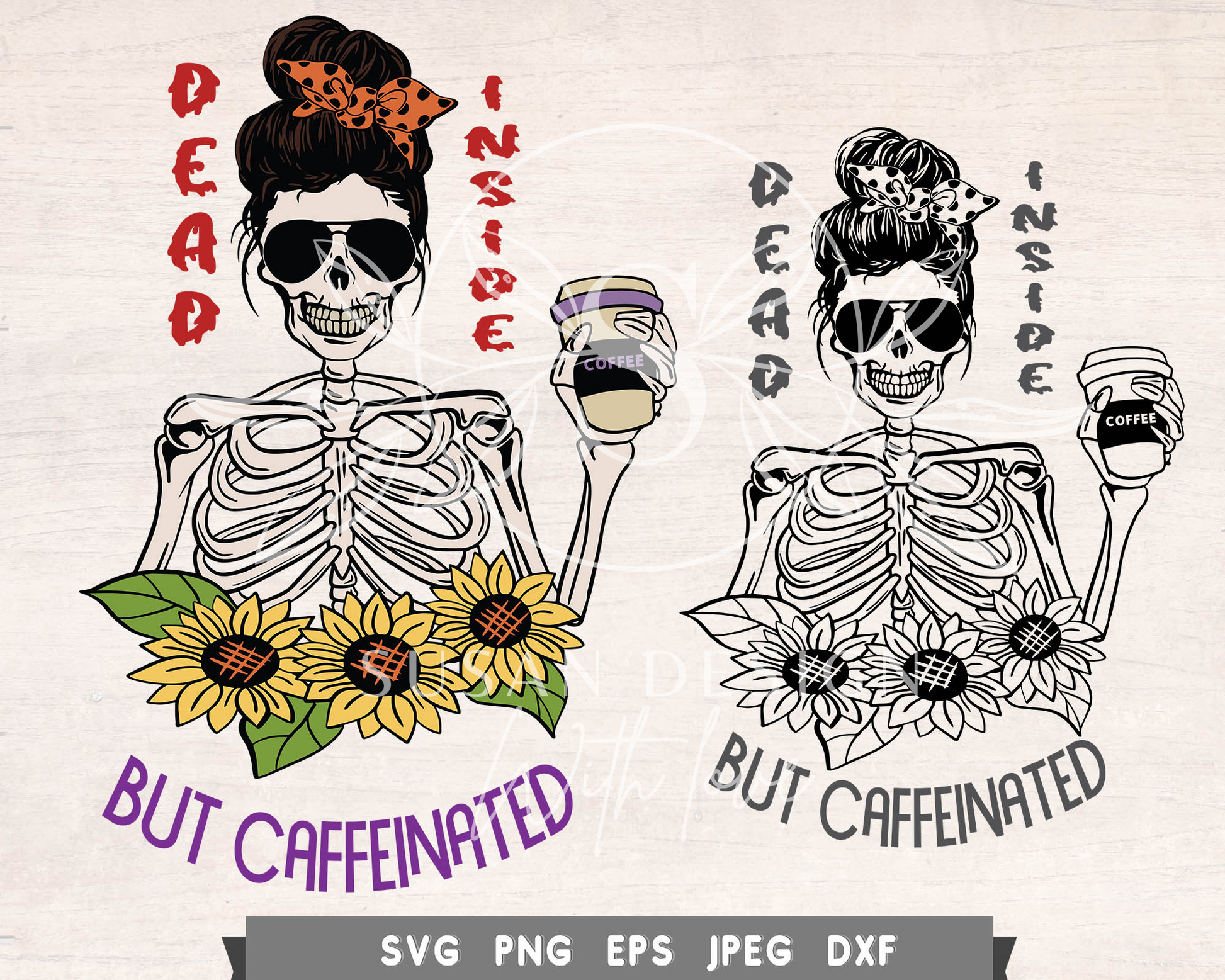 Dead Inside but Caffenated SVG, Funny Halloween Design