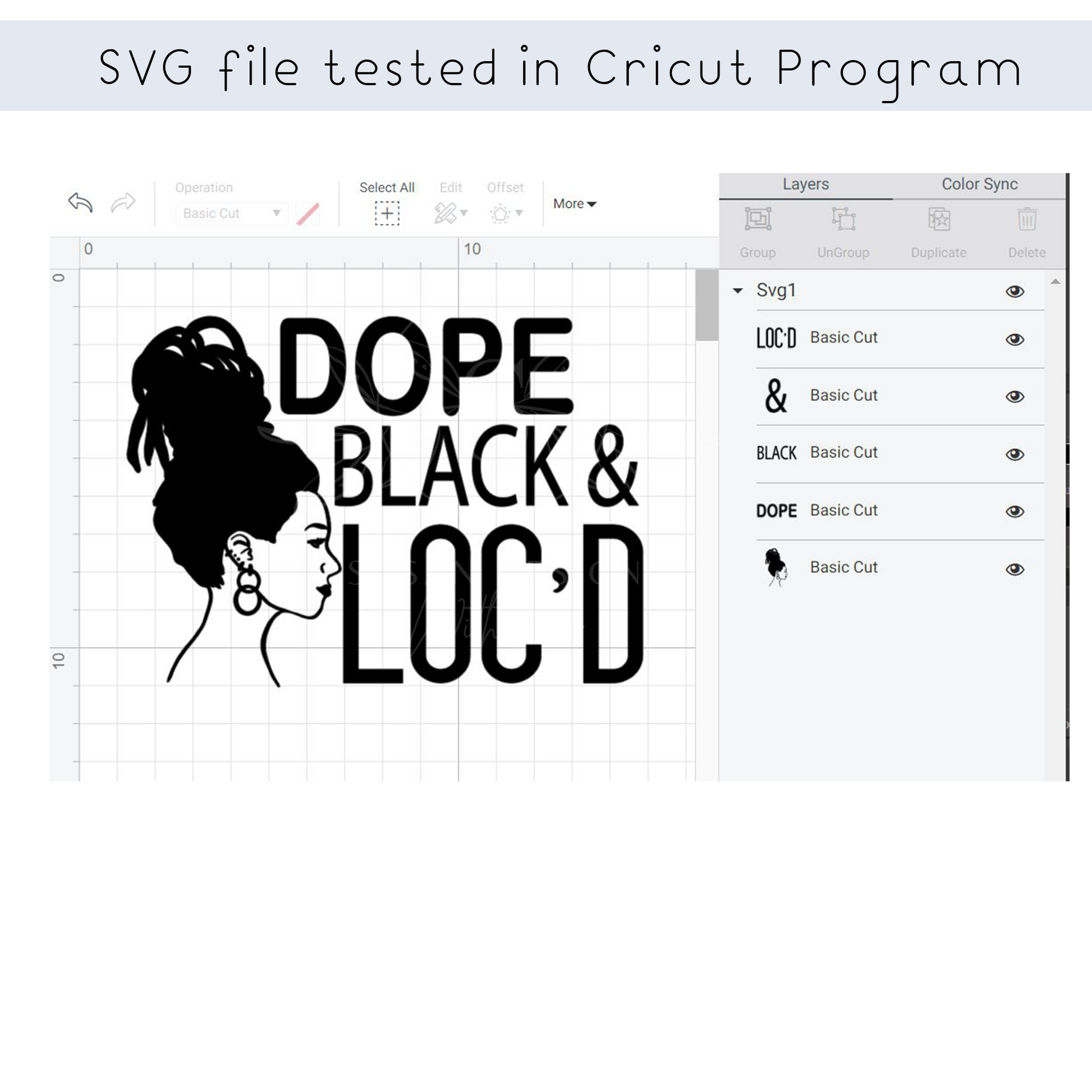 Dope Black and Loc'd SVG Black and White