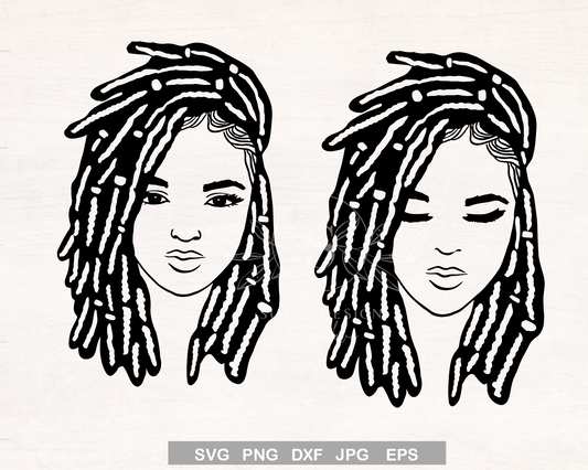 Woman with Locs SVG Bundle