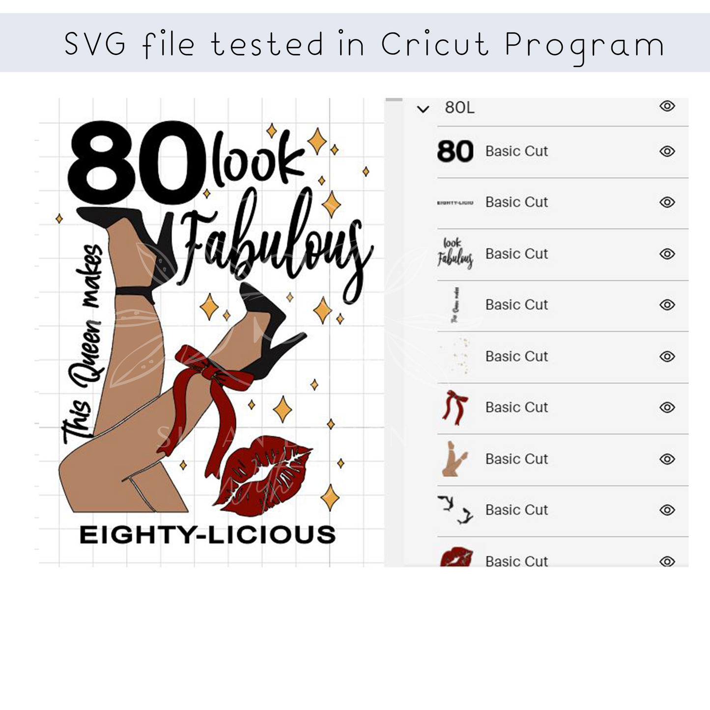 Eighty-licious, fabulous, 70th Birthday SVG