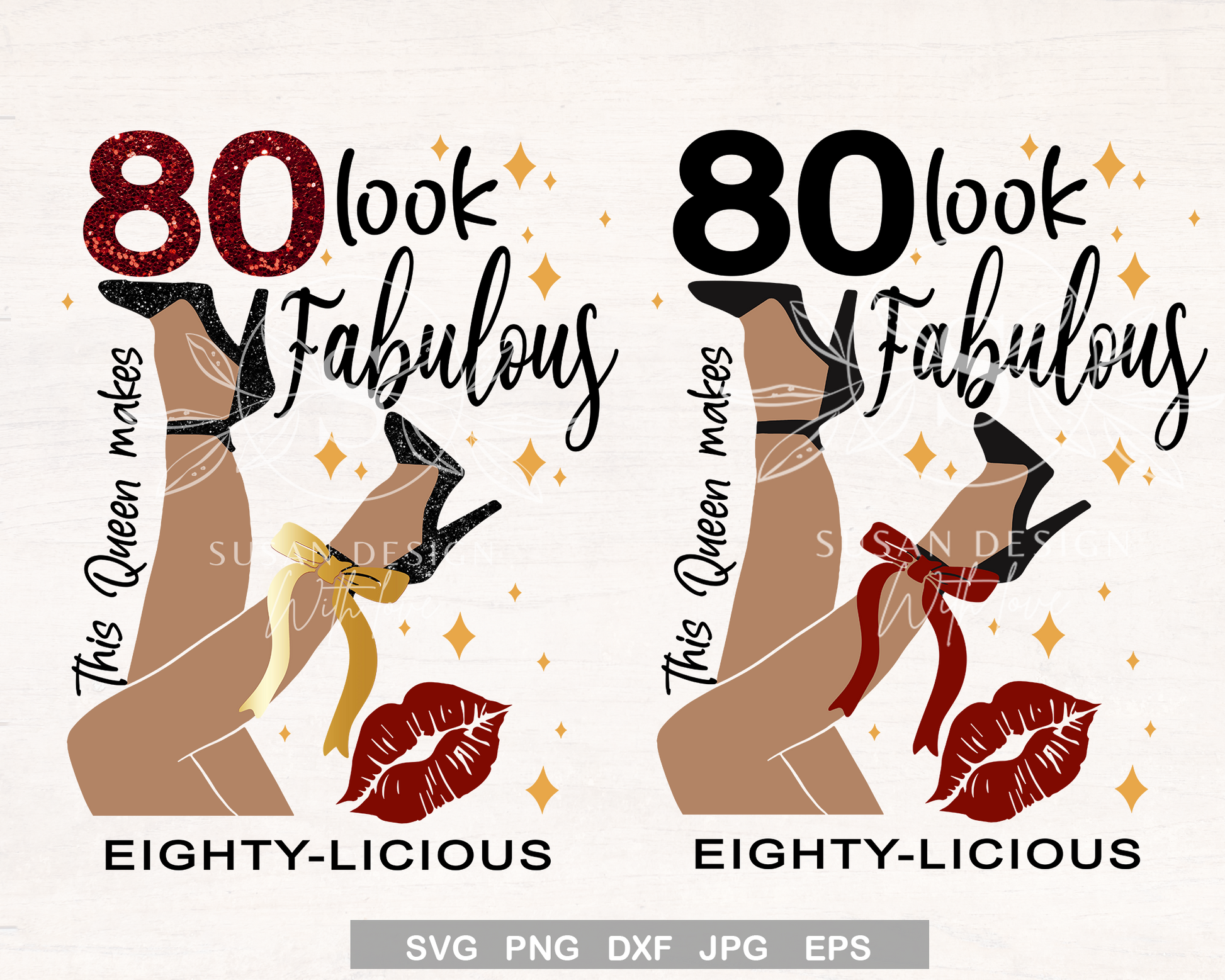 Eighty-licious, fabulous, 70th Birthday SVG