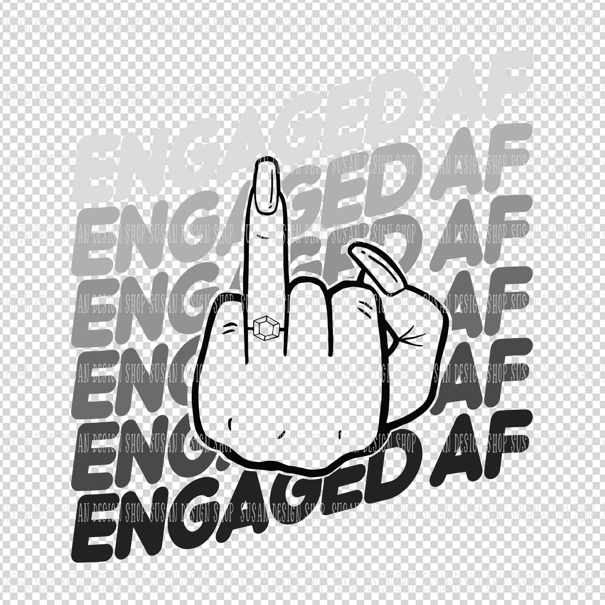 Engaged AF, Wedding Finger, Bachelorette Party Svg