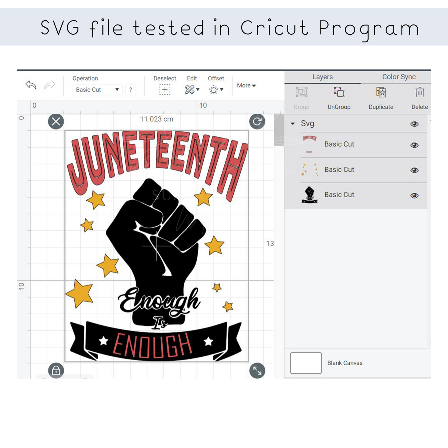 Enough is Enough Juneteenth SVG file for Cricut shirt design