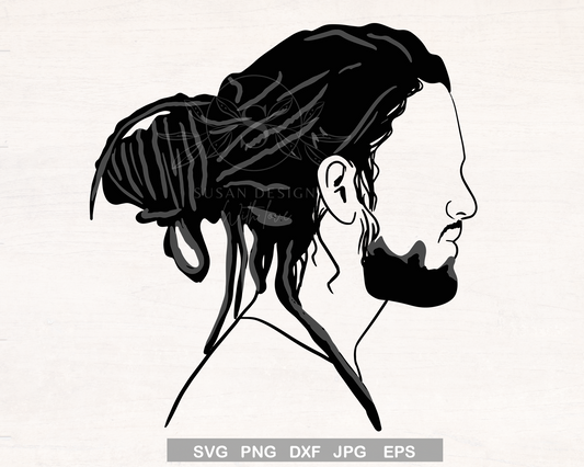 A Man with Locs SVG files for Cricut