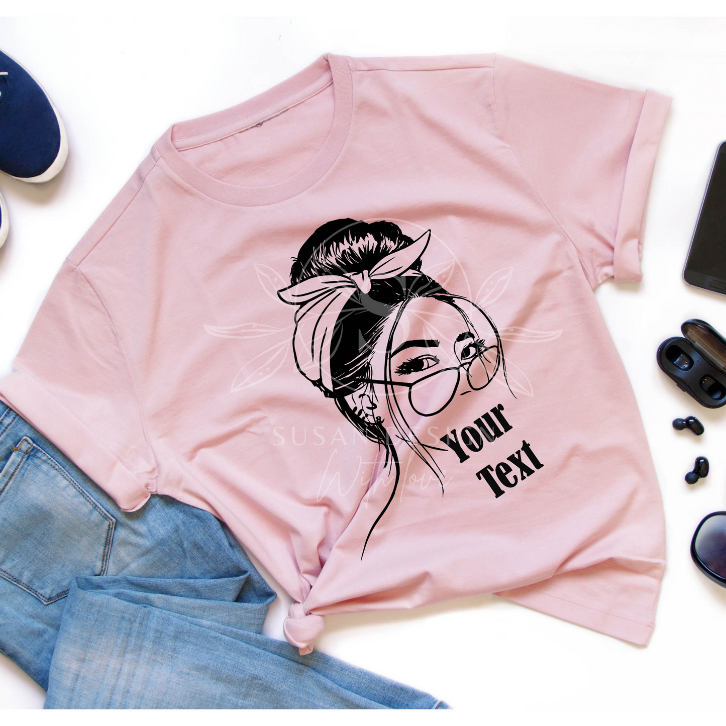 Messy Bun Eye Glasses and Glasses SVG Bundle