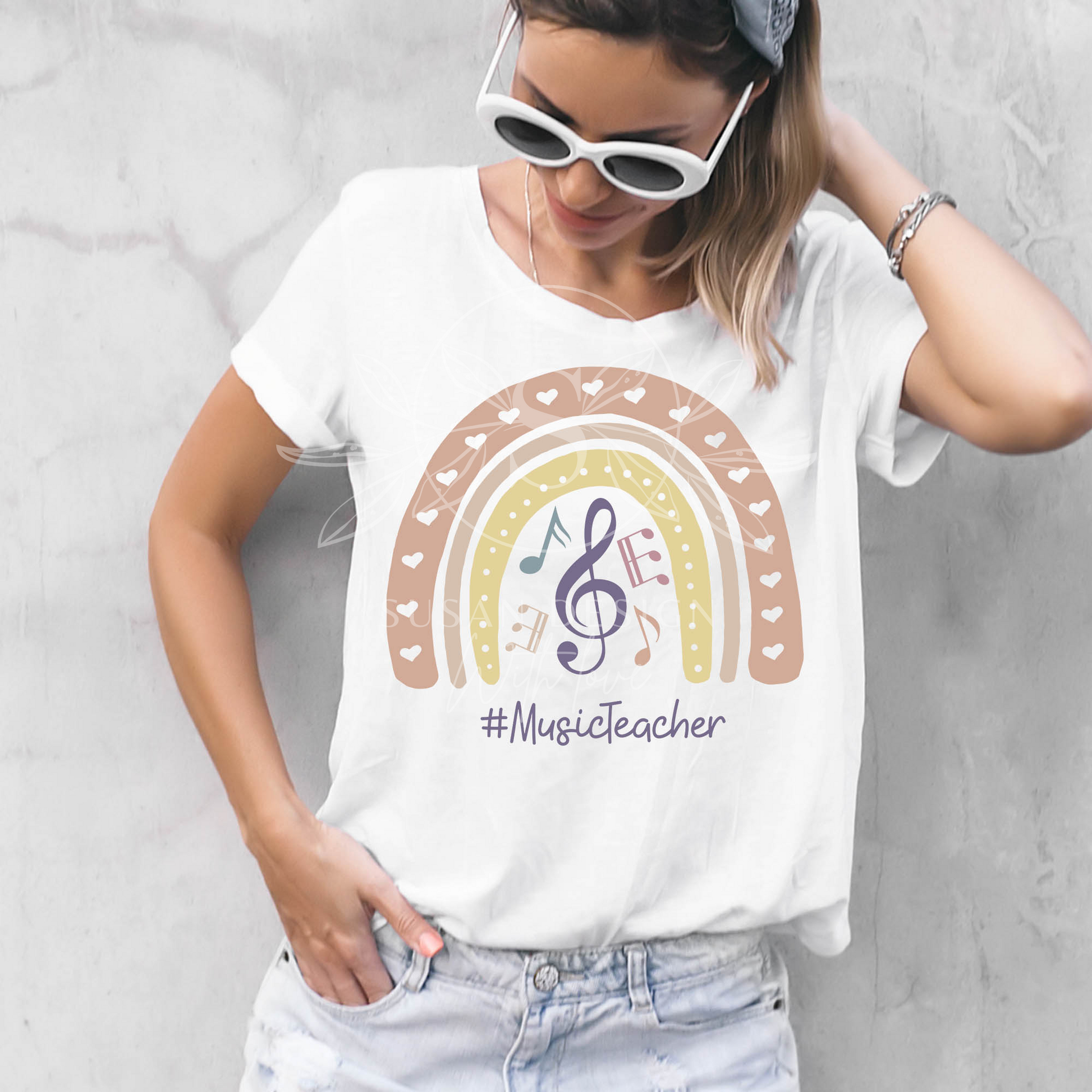 Music Teacher Boho Rainbow SVG