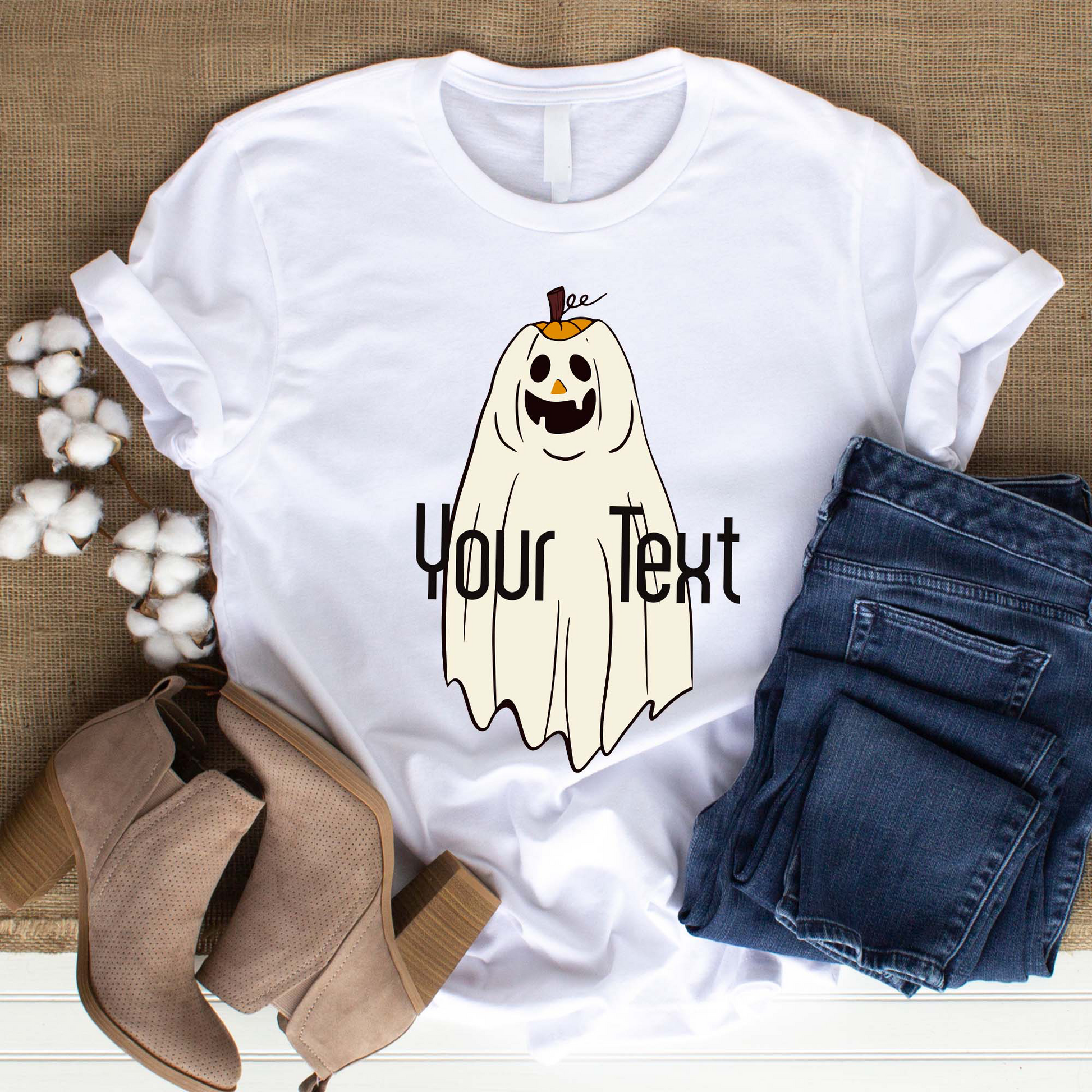 Cute Ghost Pumpkin Smailing SVG, Funny Halloween Design