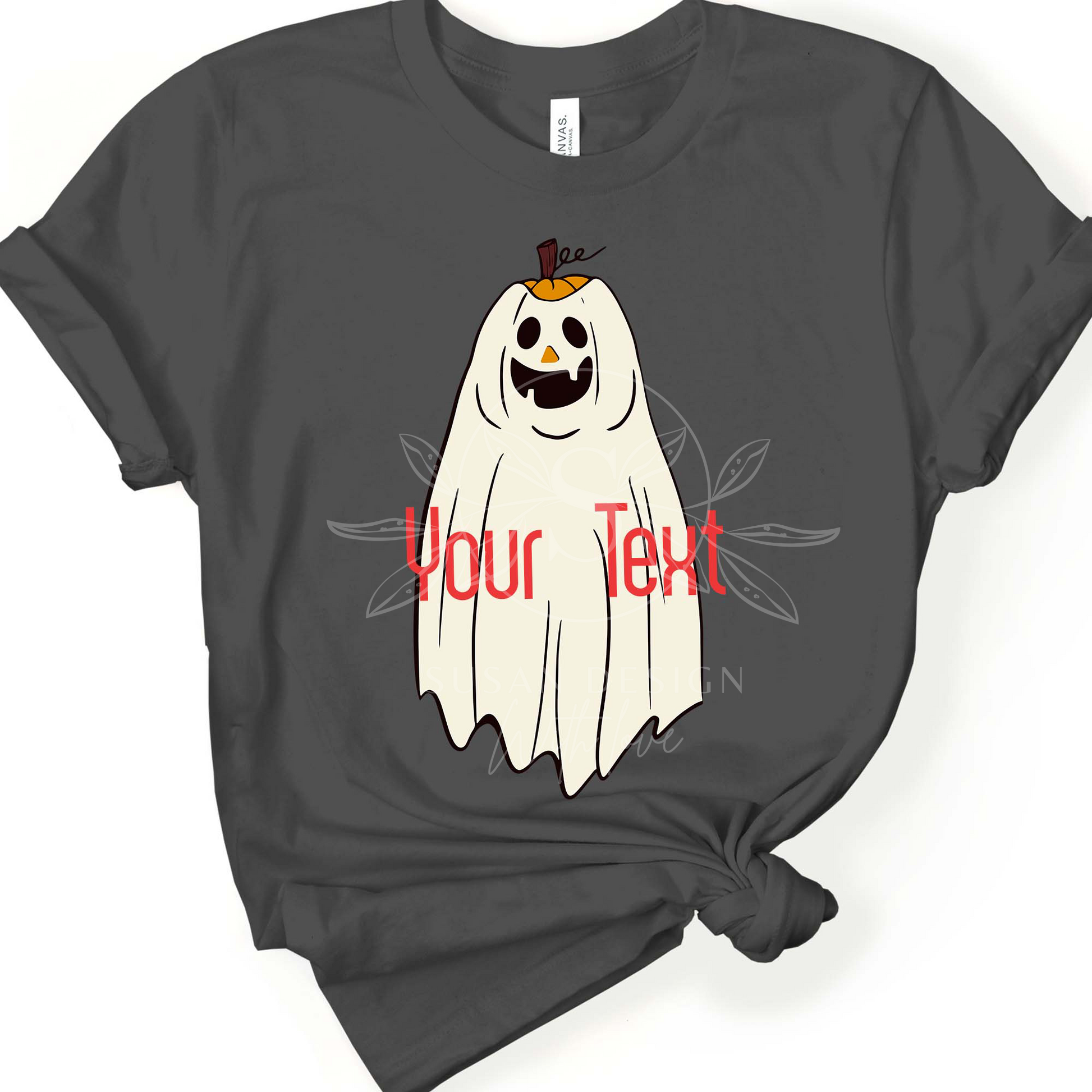 Cute Ghost Pumpkin Smailing SVG, Funny Halloween Design