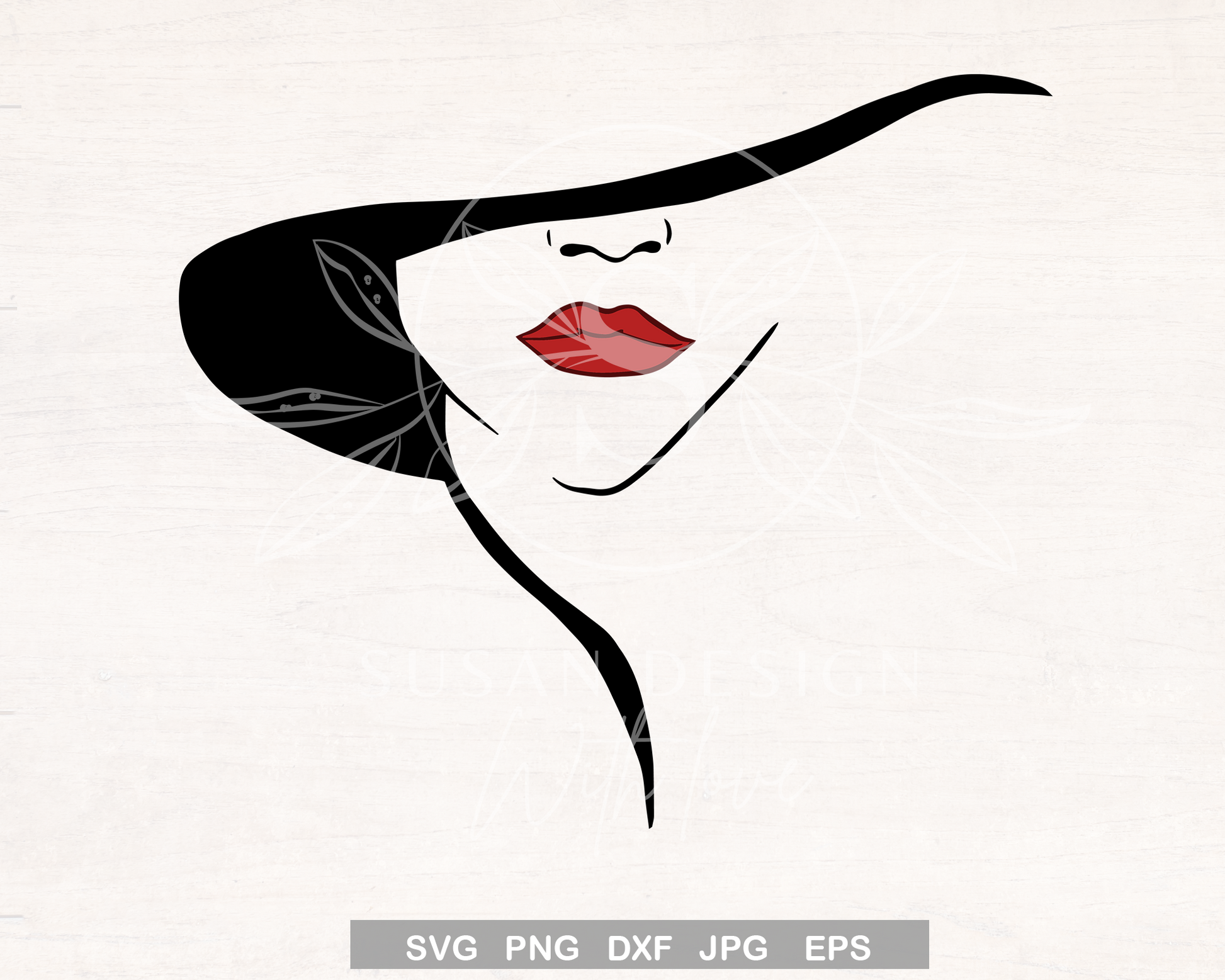 Black Woman Classic Look with Hat red lip SVG Bundle